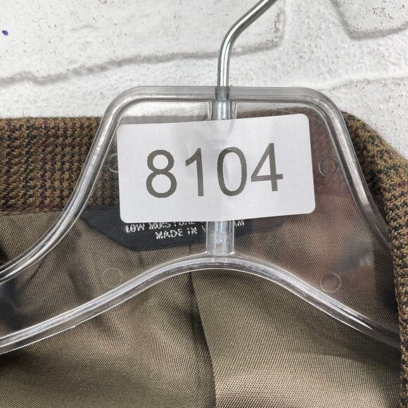 Evan Picone Blazer Men 43L Brown Green Purple Tan Plaid Wool Cashmere Jacket VTG - Picture 16 of 16